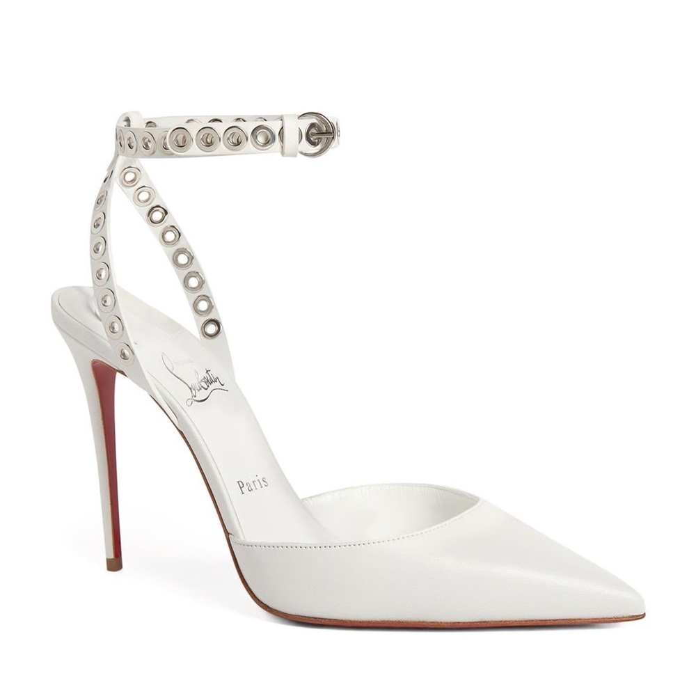 Christian Louboutin Pumpaclou White Rivets Pump BRAND NEW IN BOX EU38.5/US 8